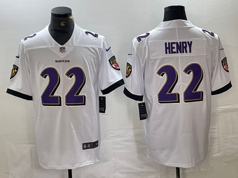 Men Baltimore Ravens #22 Henry White 2024 Nike Vapor Untouchable Limited NFL Jersey style 1